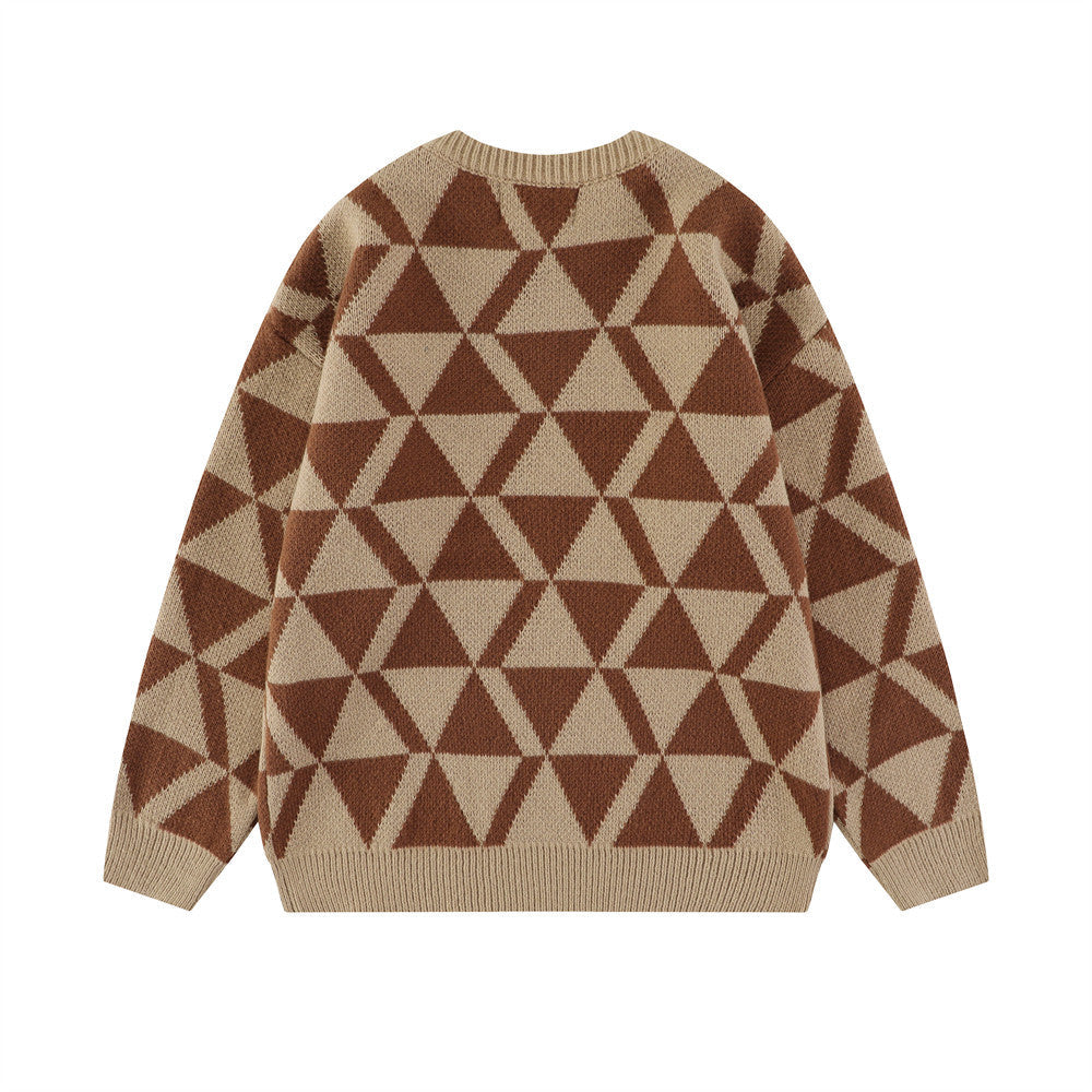 Triangle Pattern Men's Sweater Niche Design
