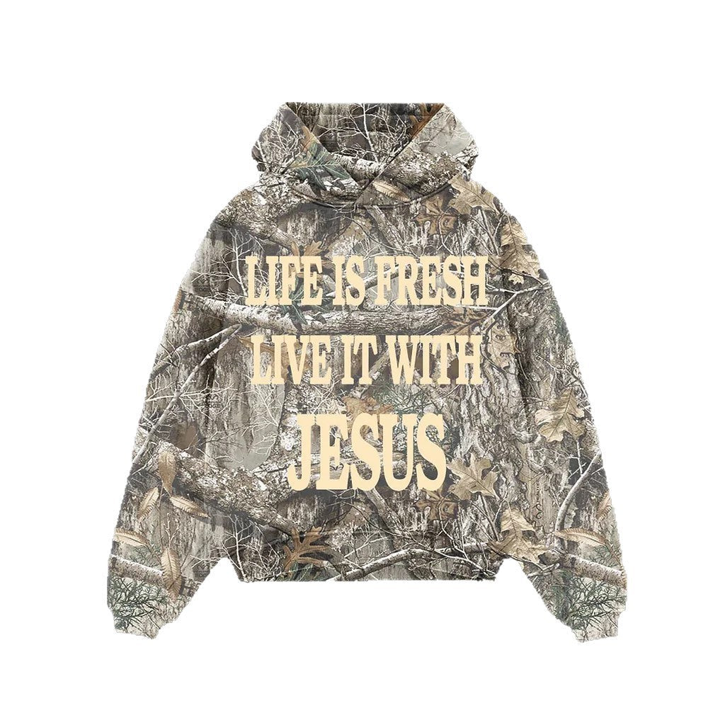 Men's Hooded Printed Slim Fit Double Hood Sweatshirt