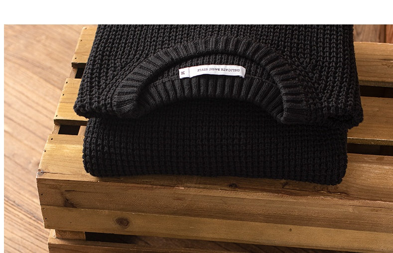 Knitted Pullover Black Interlock Coat Top