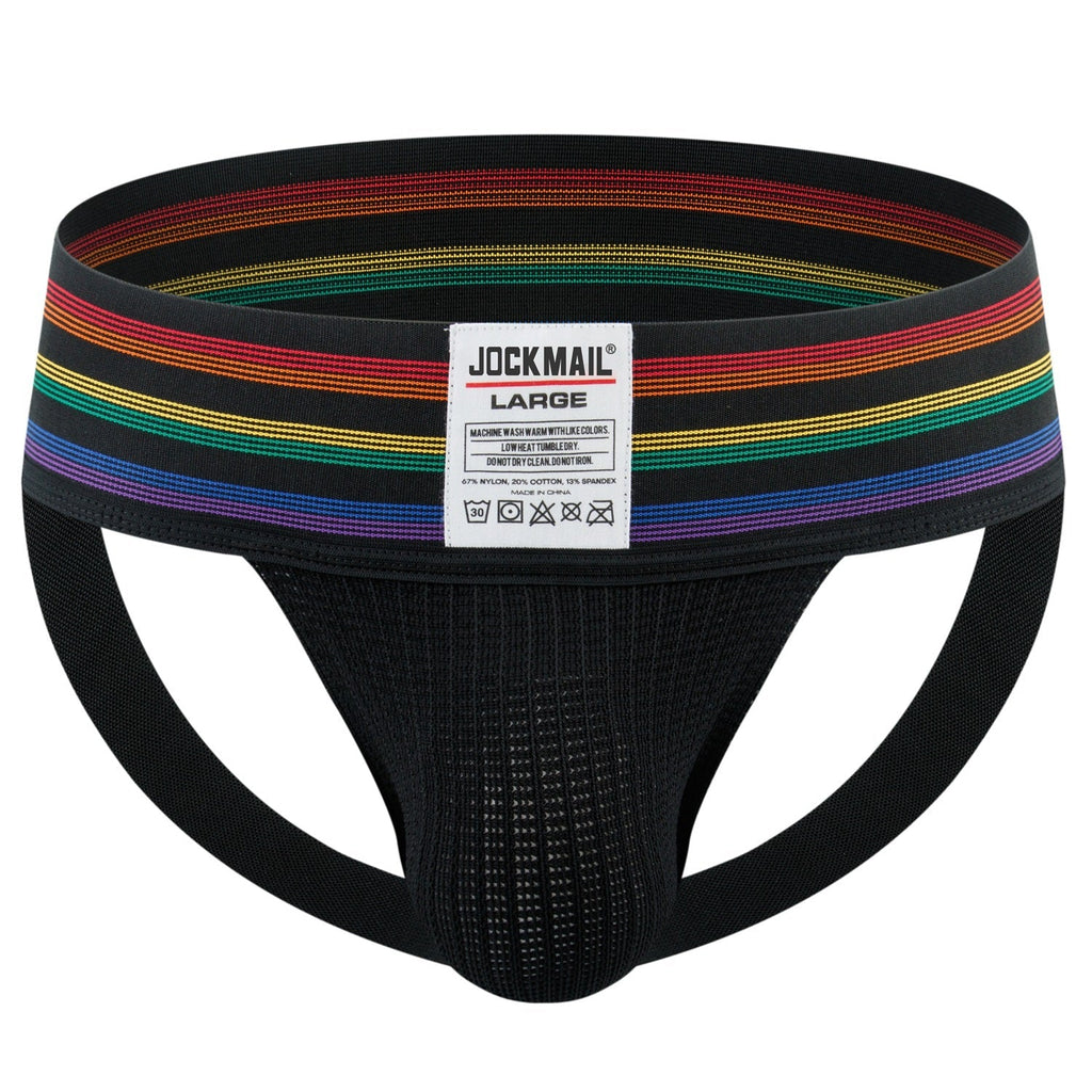 Men's T-back Wide Belt Breathable Rainbow
