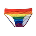 Rainbow Striped Swimming Trunks Men's Fashion Sexy Stretch Briefs