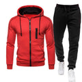 Hooded Long-sleeved Sweater And Pants Casual Zipper Suit
