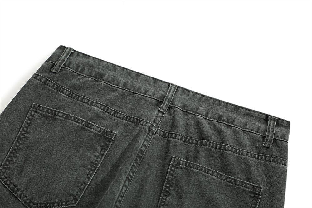Punk Distressed Washed Denim Overalls Men's Retro
