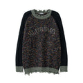 Patchwork Round Neck Couple's Dopamine Sweater