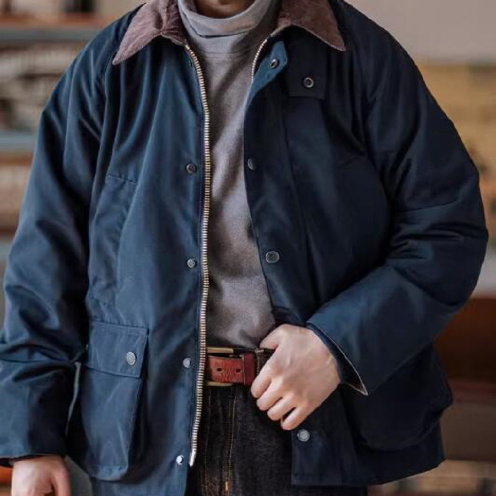 Retro Style Men's Trendy Hunting Style Loose Collar Jacket