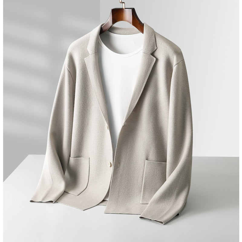 Fall Winter Men Cardigan Cashmere Sweater Business Casual Plush Knitted Thick Sweater