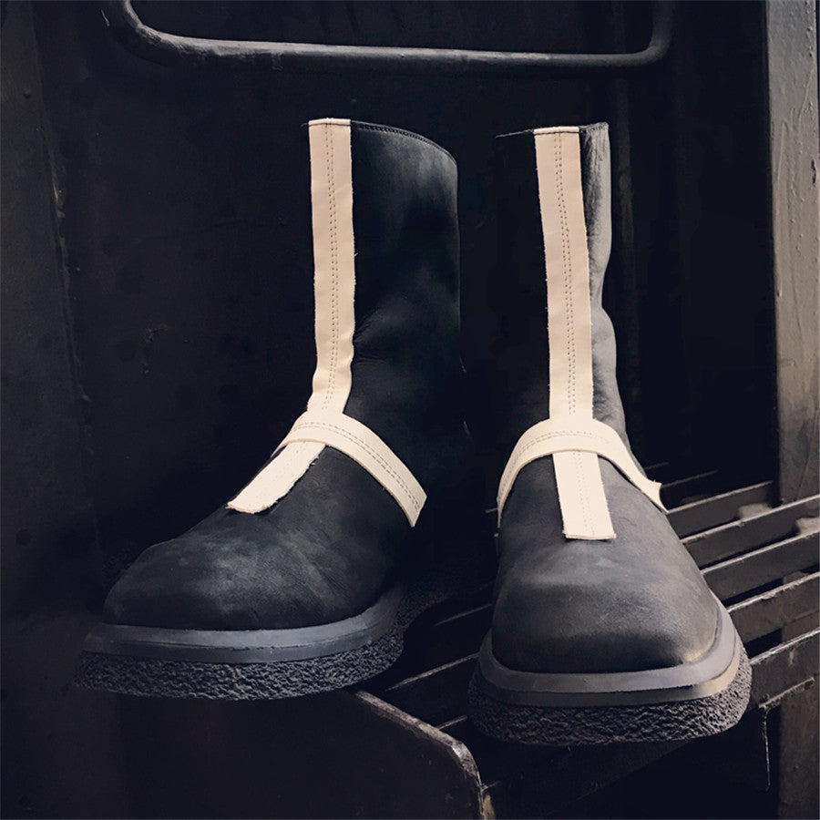 Men's Cross Stitching Leather Martin Boots