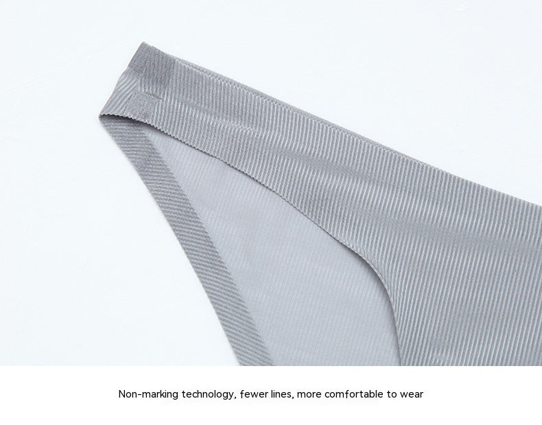 Seamless Men Thin Ice Silk Translucent U Convex Briefs
