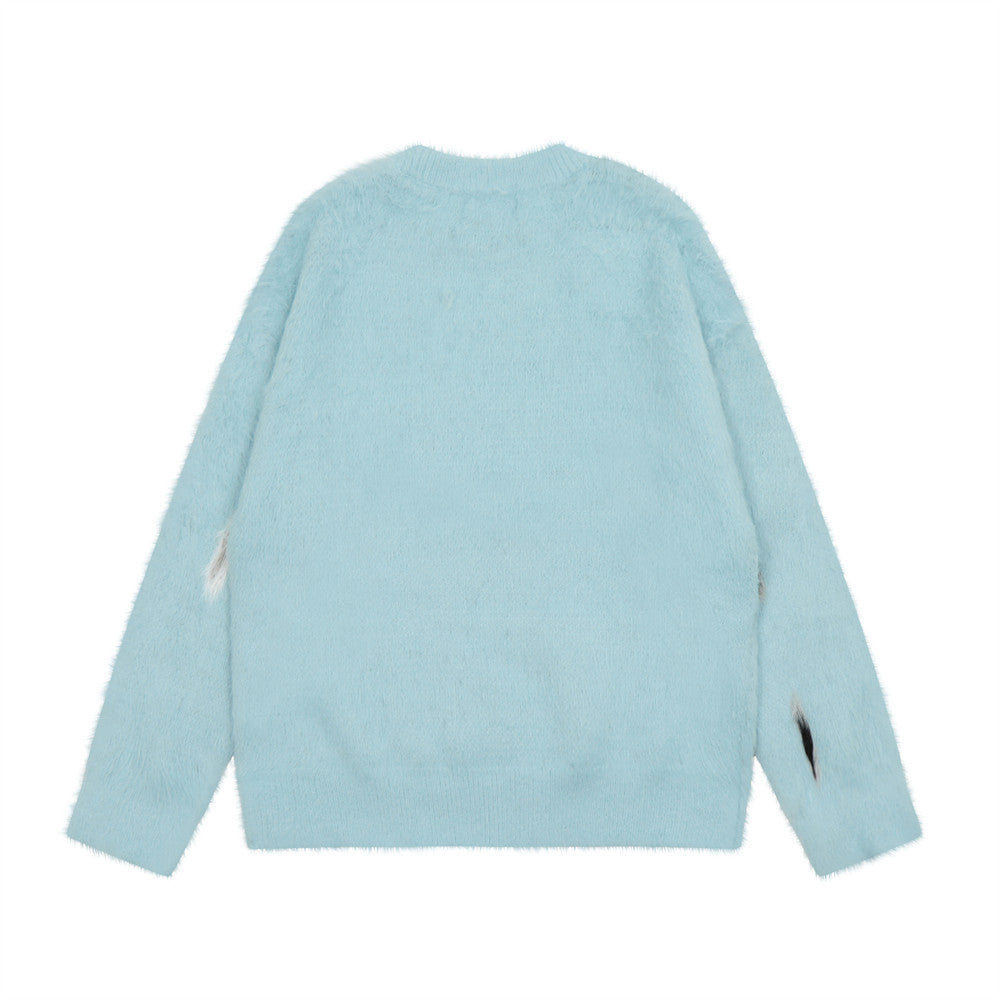 Animal Cat Jacquard Casual Sweater Men's FallWinter