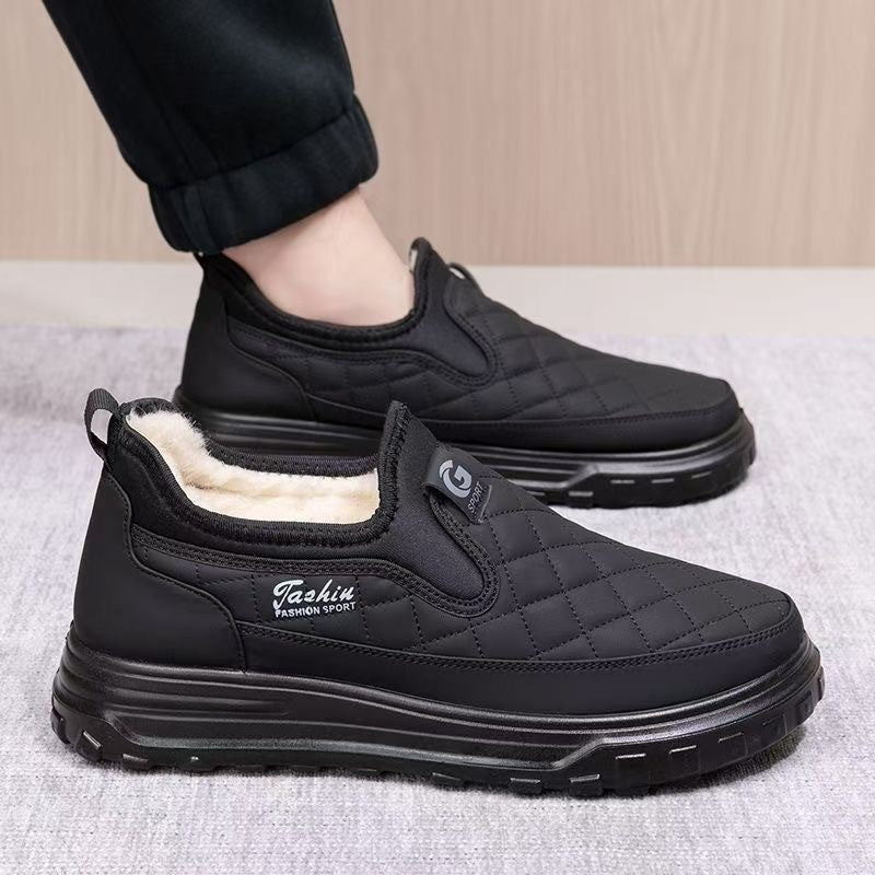 Winter Men's Cotton Shoes Fleece-lined Warm Non-slip