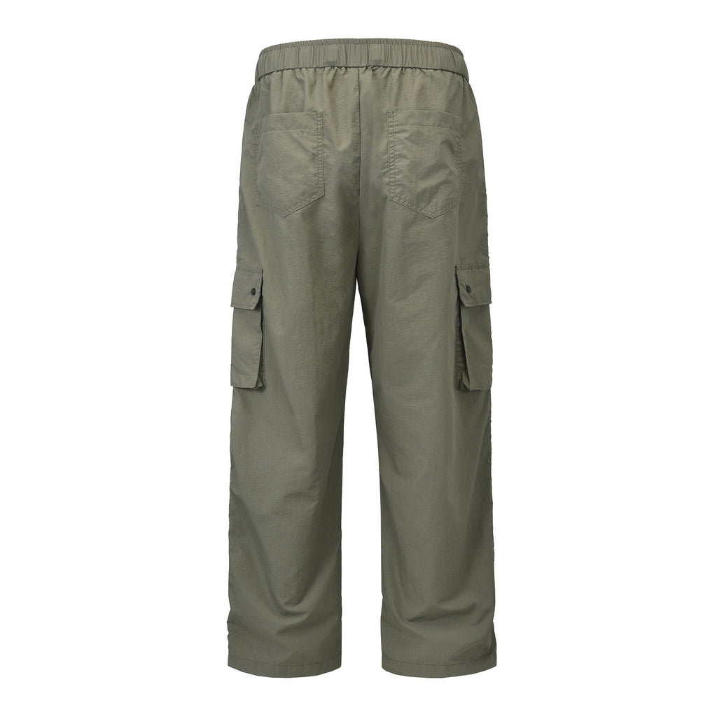 Large Pocket Paratrooper Pants Loose Wide Leg Drawstring Ankle-tied Casual Pants