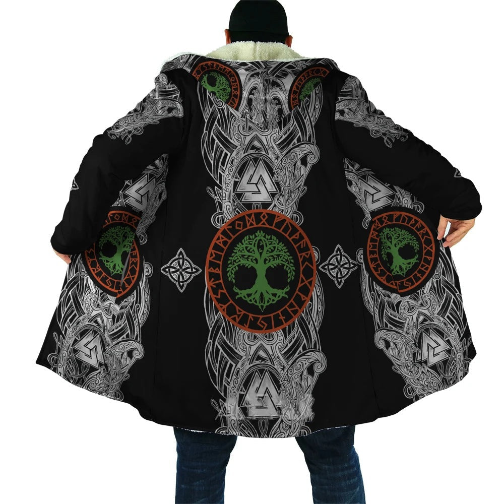 Men's Wool Fleece Hooded Cape
