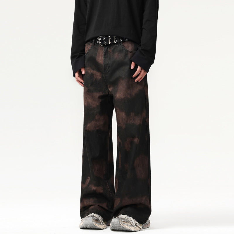 LKTM Men's American Retro Tie-dye Camouflage Printing Casual Pants