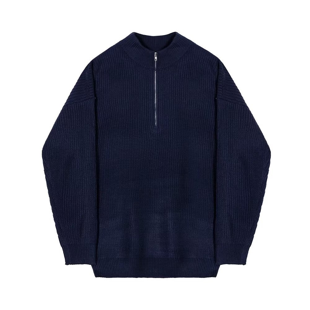 Men's Autumn Half Zipper Cardigan Sweater Men Trendy, Smart And All-matching