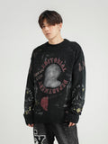 Printed Loose Pullover Men's And Women's National Trend Knit Sweater