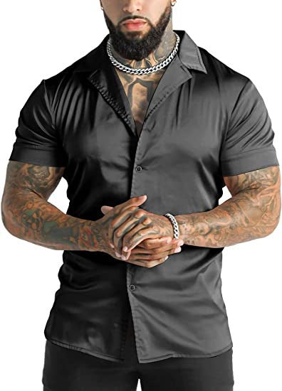 Men's Disco Short Sleeve Shirt Casual Men's Short-sleeved Shirt