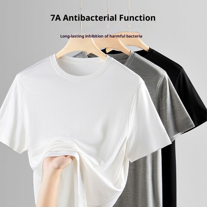 Antimicrobial Skin-friendly Machine Washable 100 Pure Merino Wool Men's T-shirt