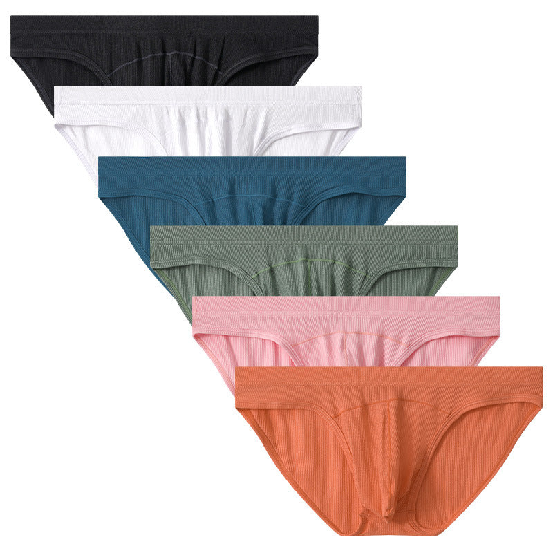 Men's Briefs Convex Low Waist Briefs Breathable Sexy Youth Underwear Solid Color Loose Pants