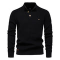 Stand Collar Men's High Quality Business Sweater Solid Color Casual Sweater