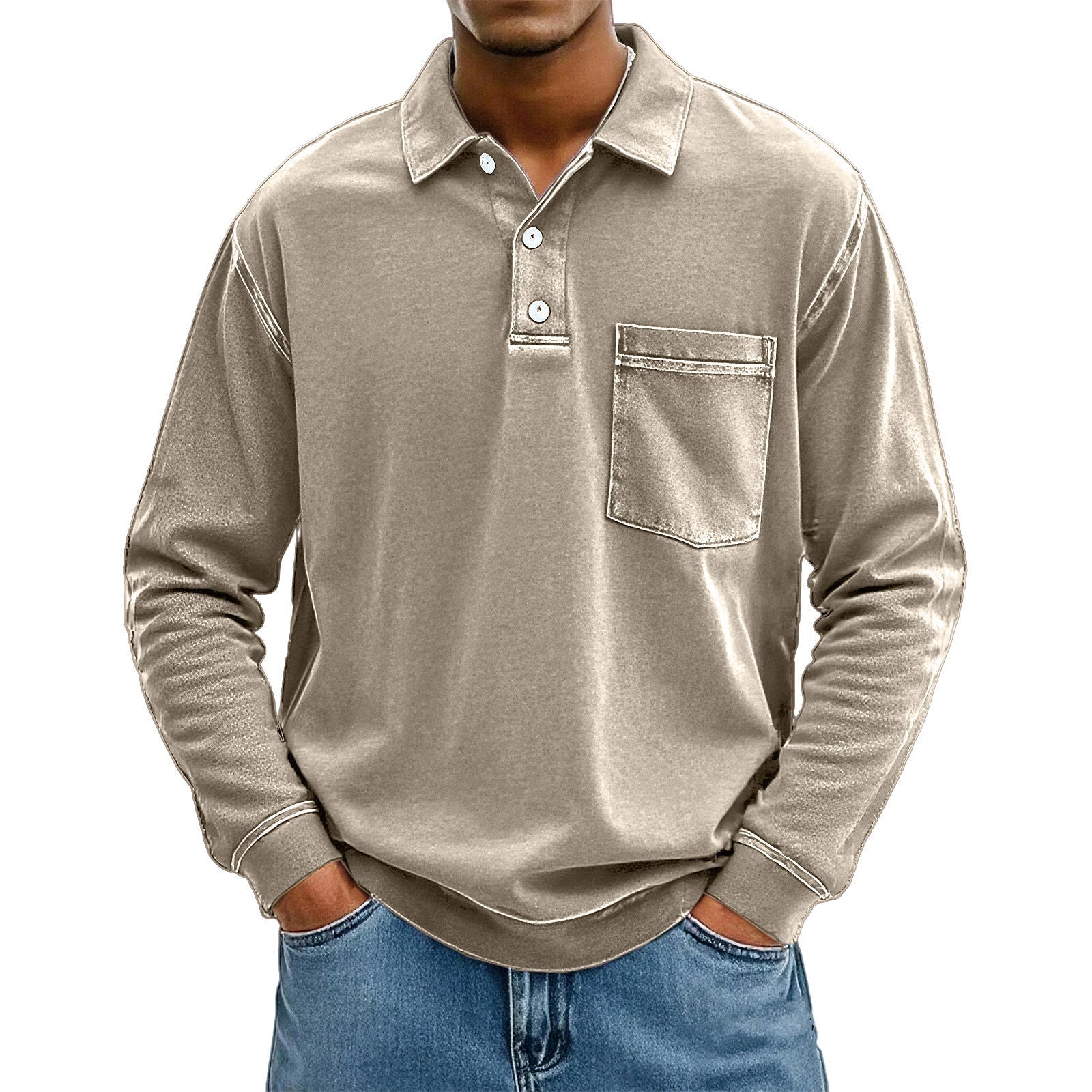 3D Digital Print Men's Button Polo Shirt