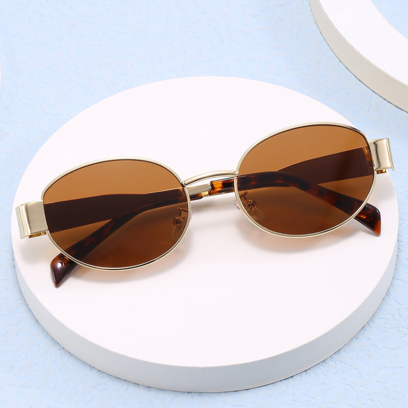 New Oval Sunglasses Metal Fashion
