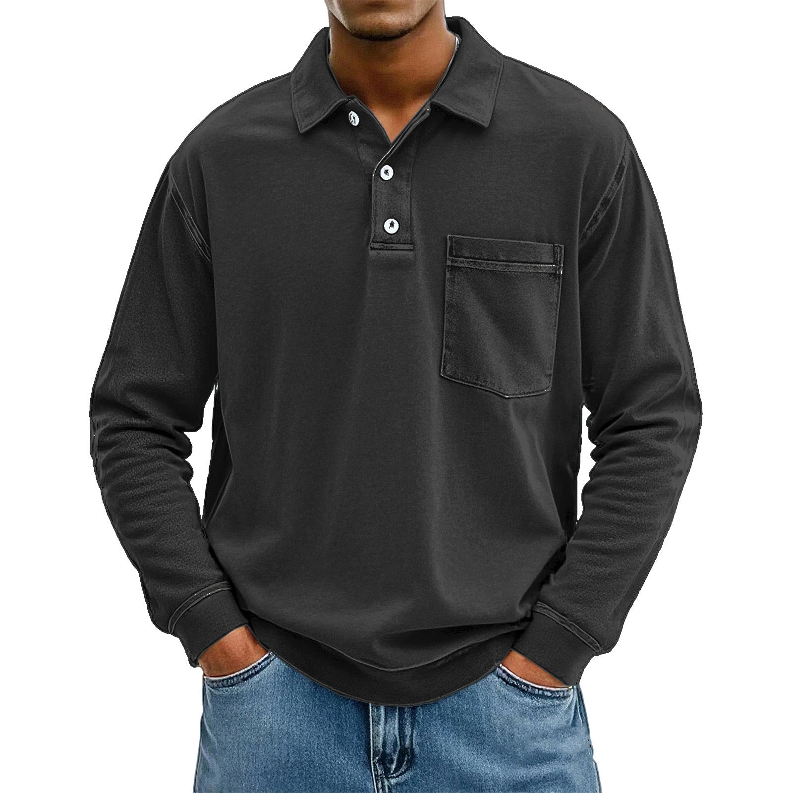 3D Digital Print Men's Button Polo Shirt