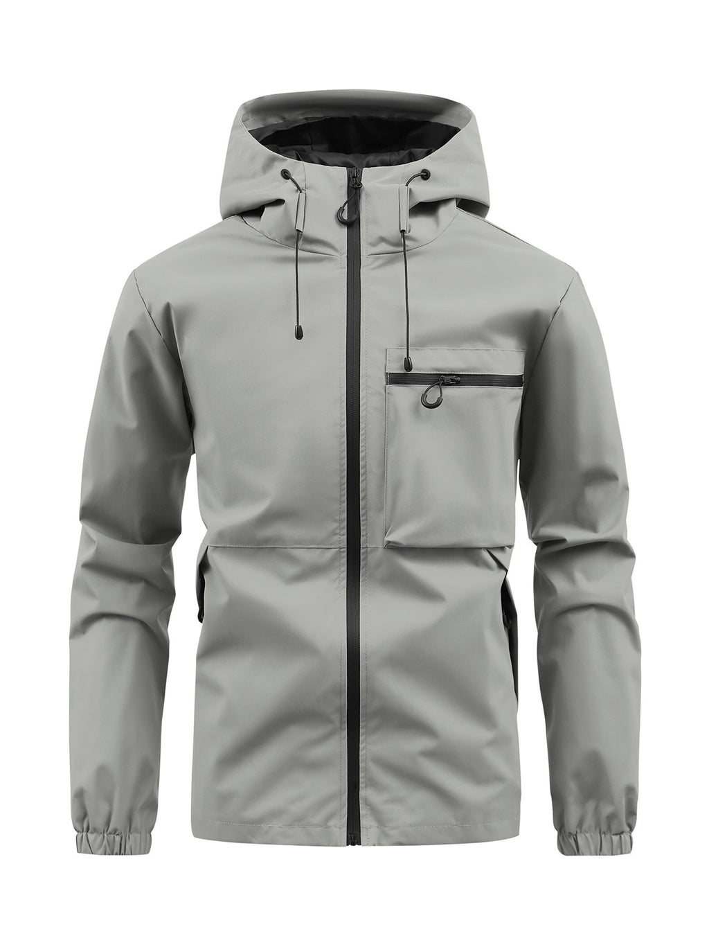 Men's Fashion Casual Hooded Solid Color Multi-pocket Work Pants Outdoor Coat