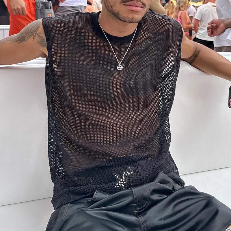 Men's Loose Casual Sleeveless See-through Vest