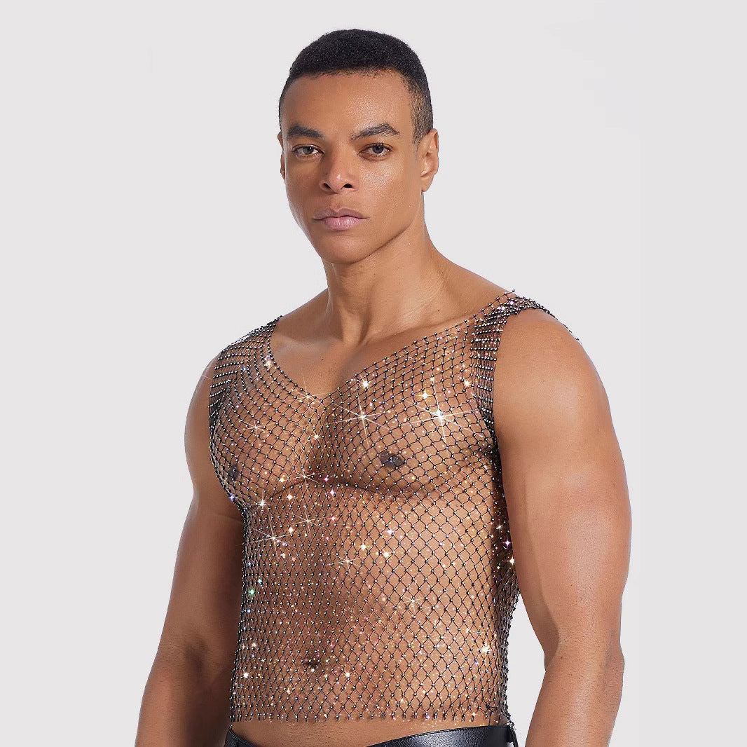 Men's Fashion Personality Hollow Out Vest Top