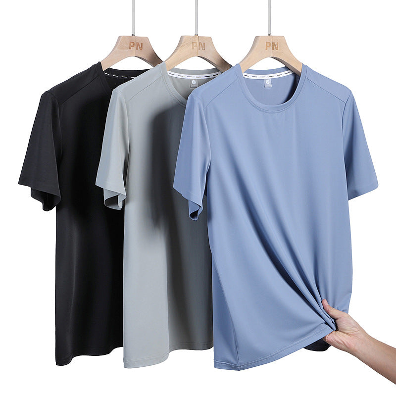 Summer Solid Color Men's Casual Bottoming Shirt
