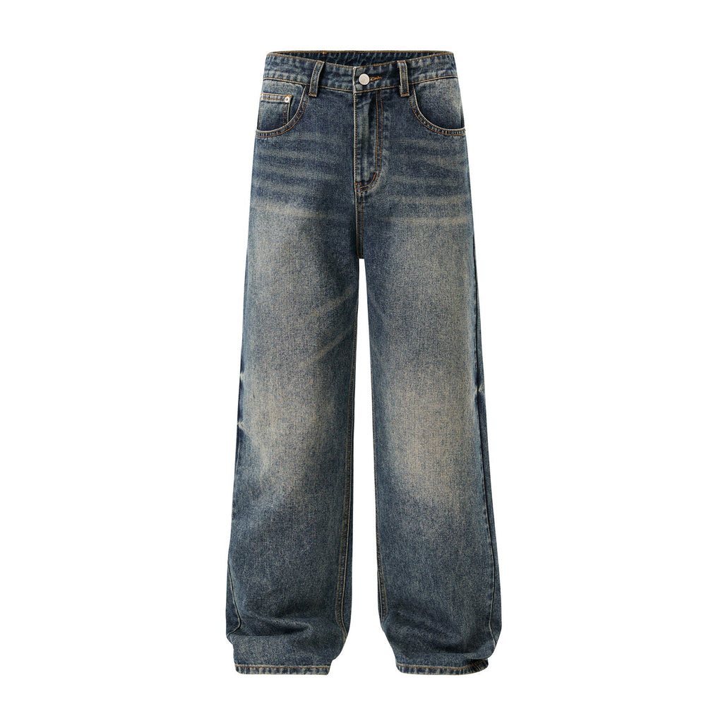 Men's American-style Retro Loose Straight Jeans Men's Wide-legged Versatile Casual Long Pants
