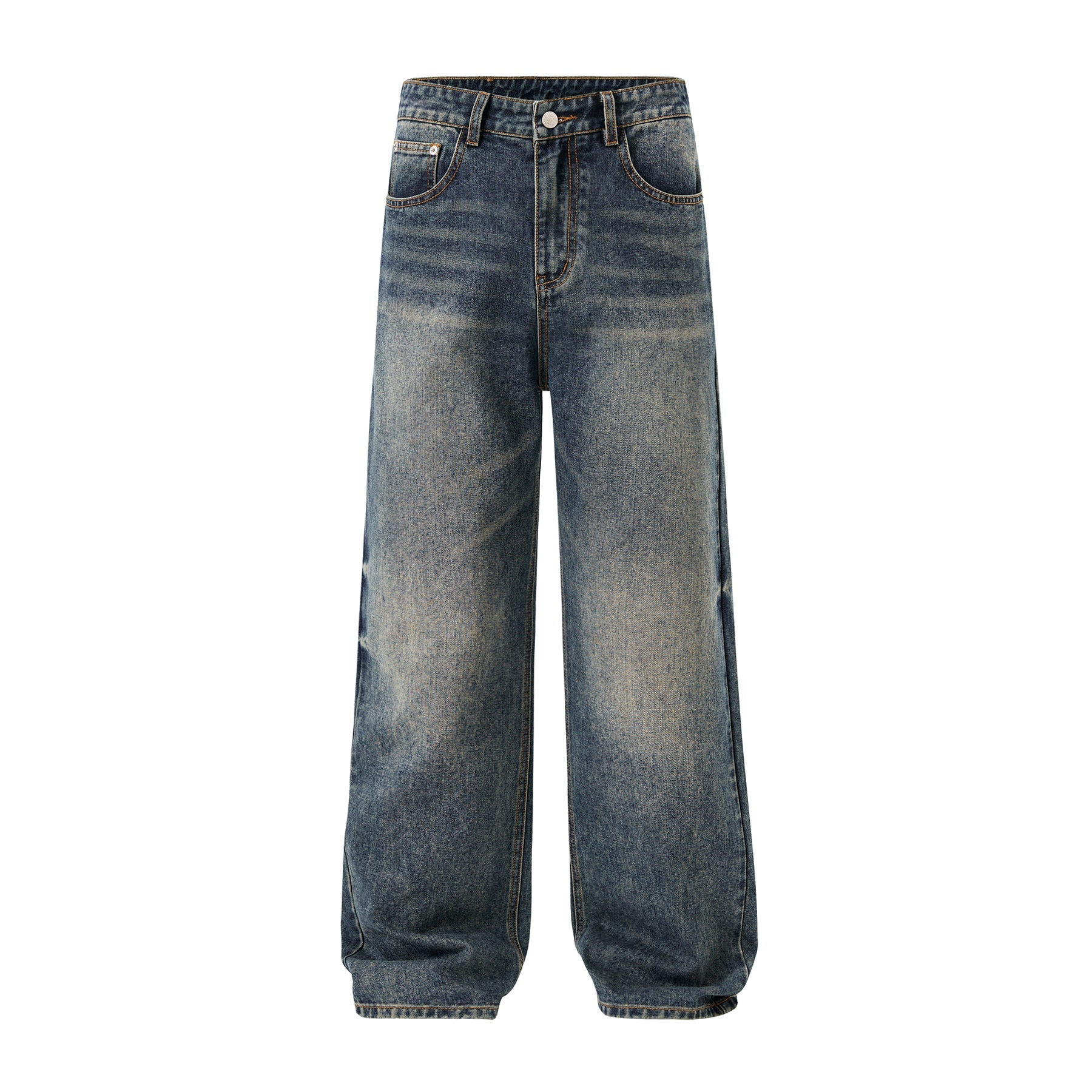Men's American-style Retro Loose Straight Jeans Men's Wide-legged Versatile Casual Long Pants