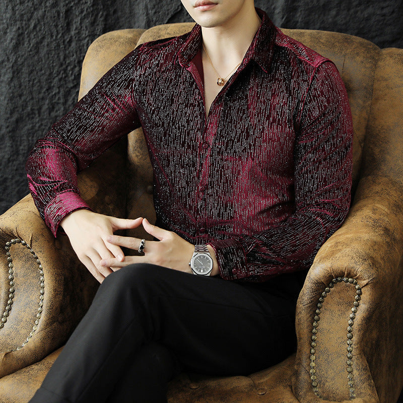 Slim Fit Glossy Shirt For Men