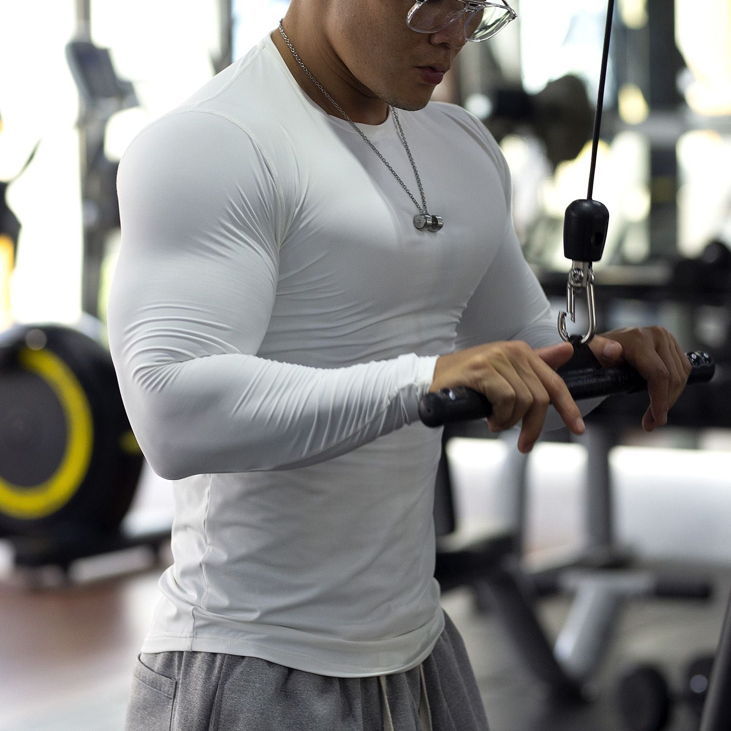 American Fitness Tights Men's Quick-drying Sweat Absorbent Breathable Long Sleeves Slim Fit