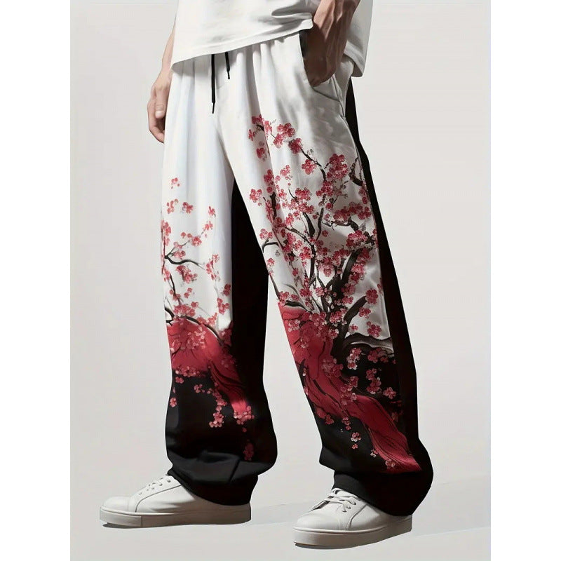 Casual Versatile Color Gradient Letter Men's Casual Trousers