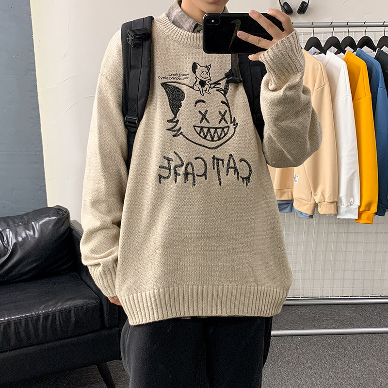 Knitwear Ins Tide Brand Hong Kong Style Loose Jacket