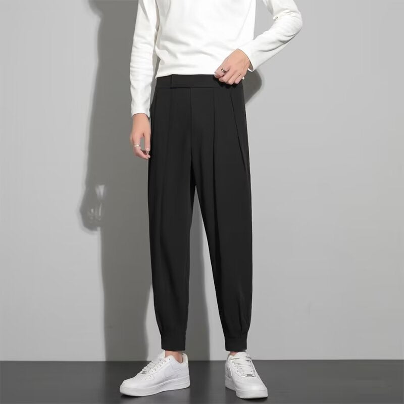Men's Casual And Simple Velcro Cuffed Harem Casual Pants