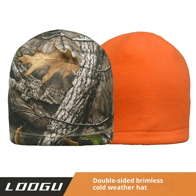 Outdoor Keep Warm Wind-proof And Cold Protection Polar Fleece Big Tree Autumn And Winter Camouflage Hunting Beanie Hat