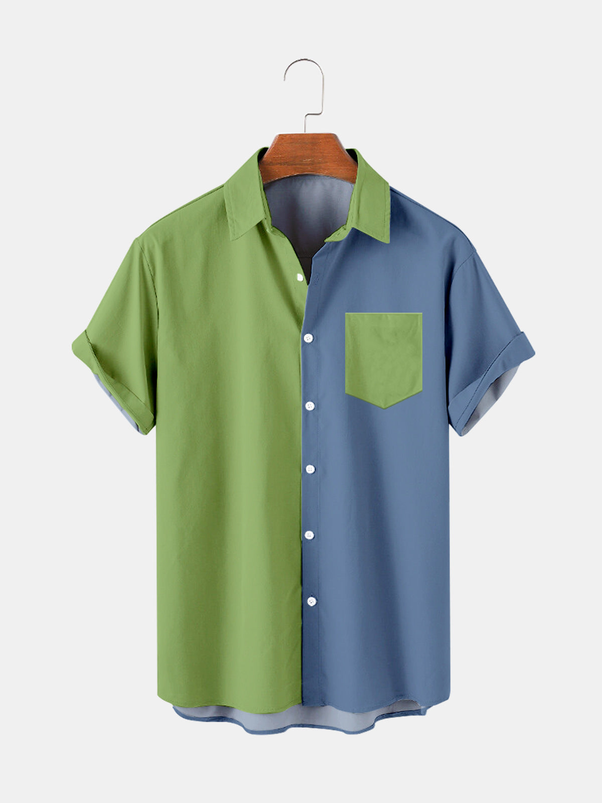 Patchwork 3D Digital Print Short Sleeve Shirt