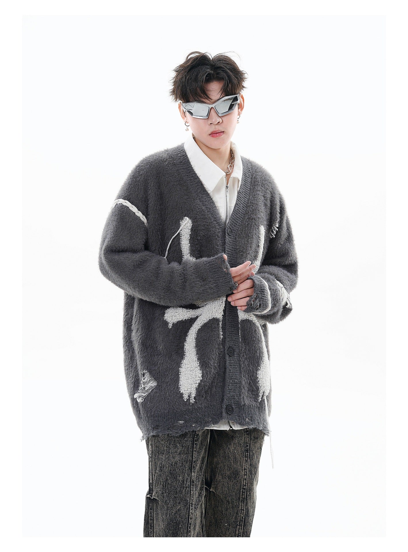 Loose Knitted Cardigan Couple Sweater